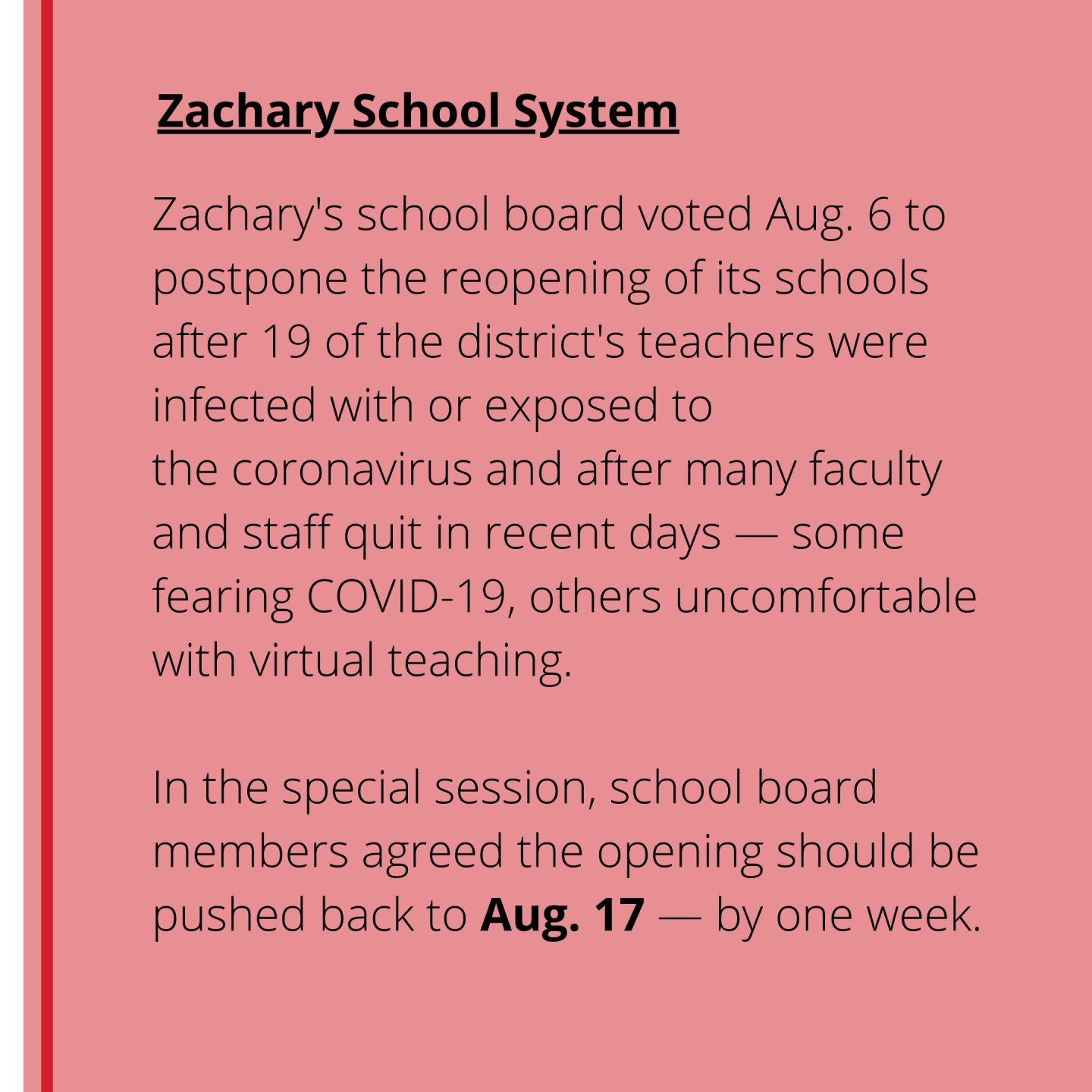 Zachary schools fall 2020 reopening plans